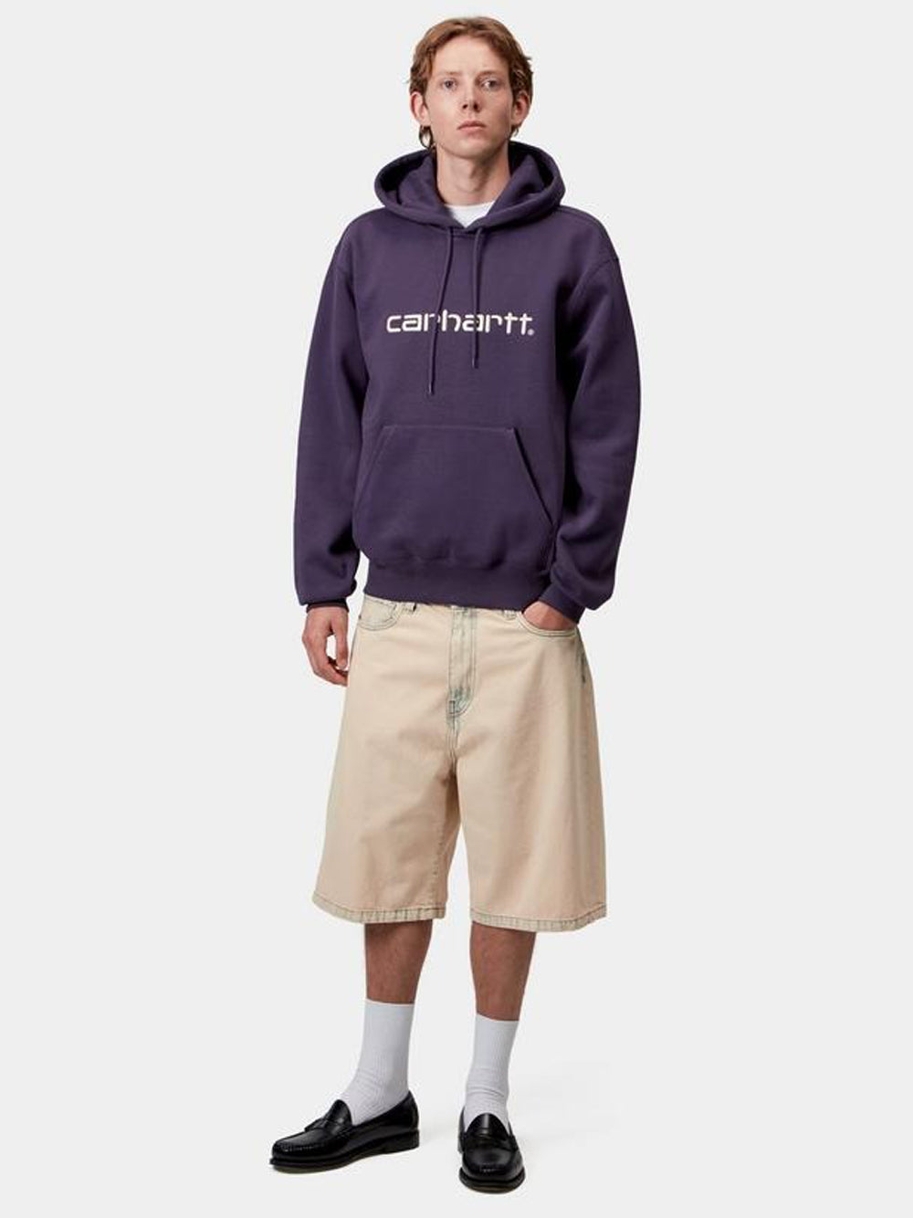 felpa hooded carhartt uomo viola 