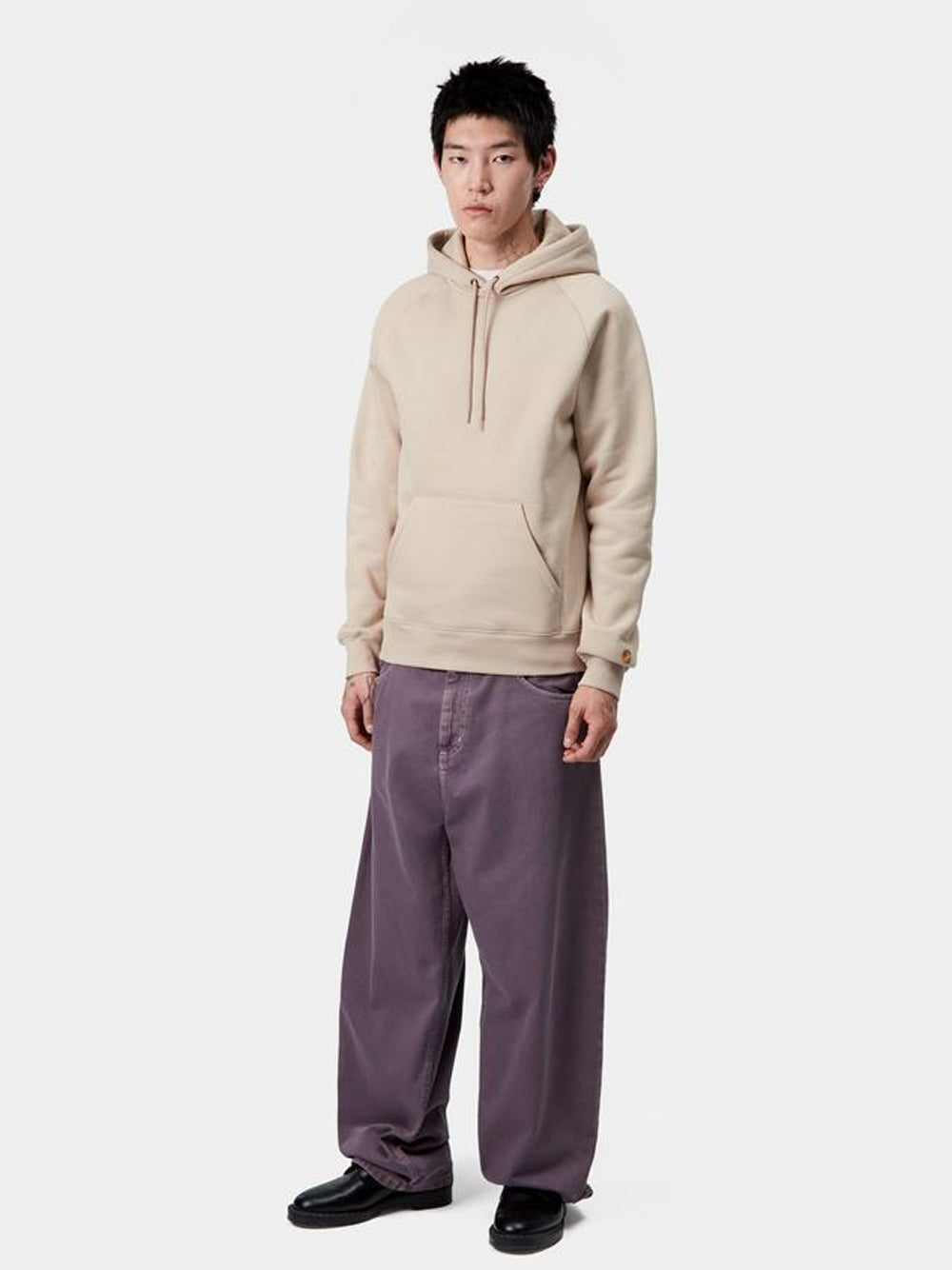 felpa chese hooded uomo beige 