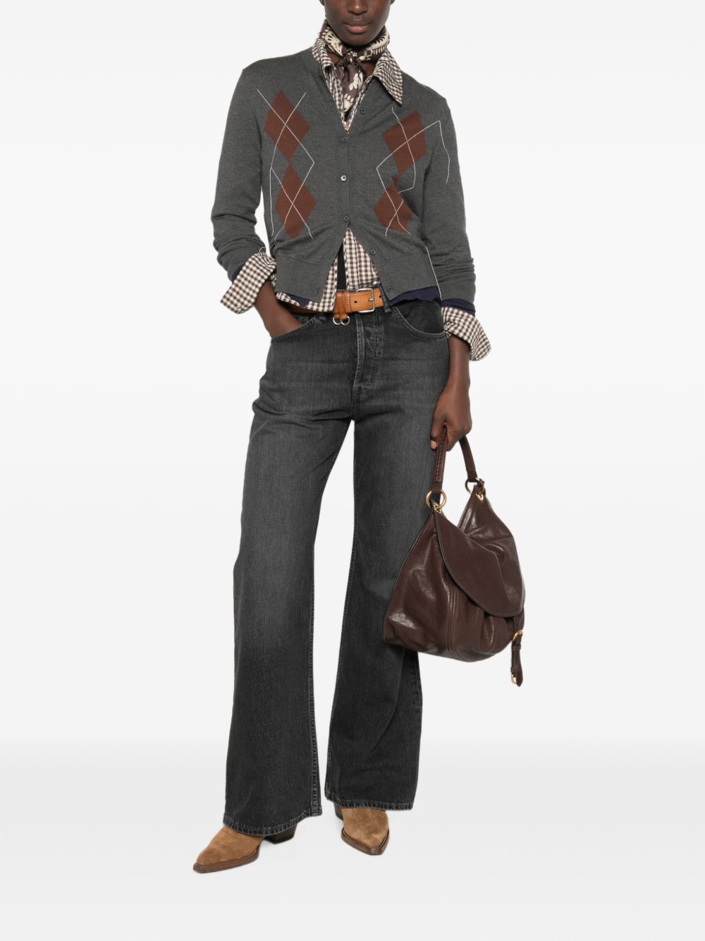 cardigan double layered donna grigio 