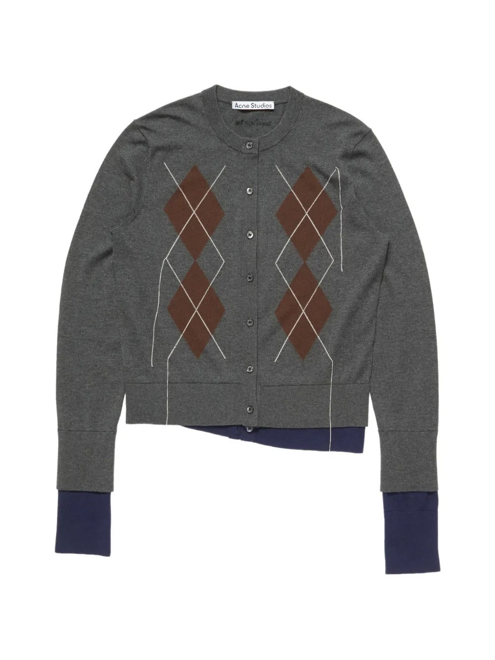 cardigan double layered donna grigio 