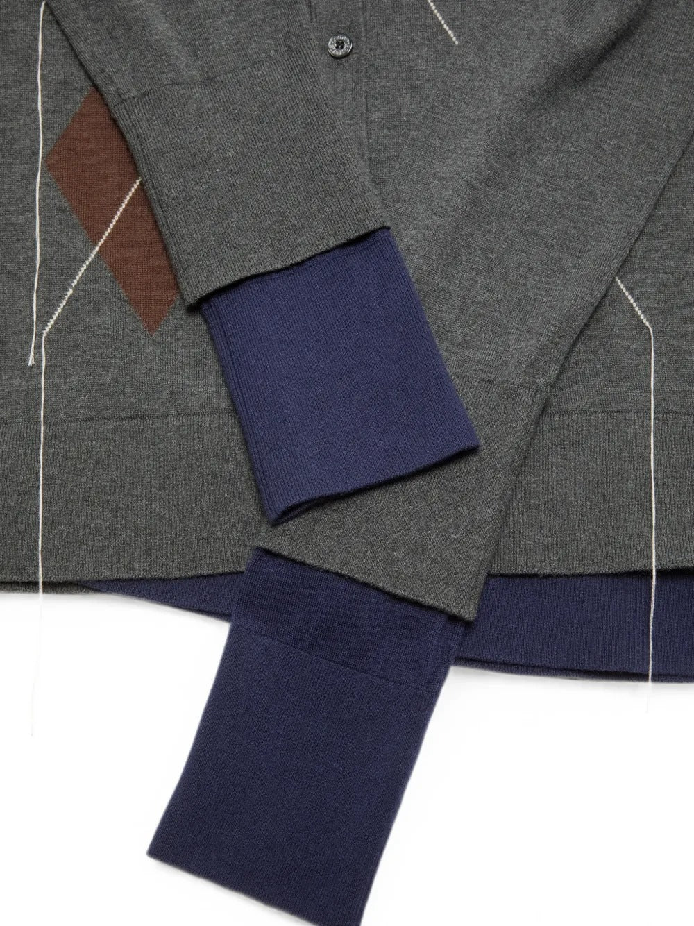 cardigan double layered donna grigio 