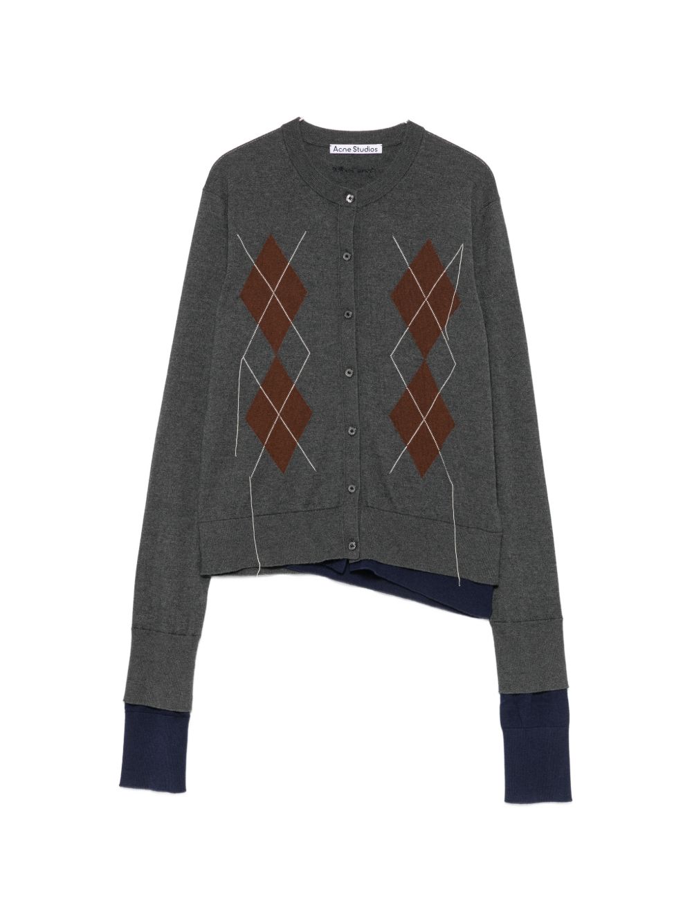 cardigan double layered donna grigio 