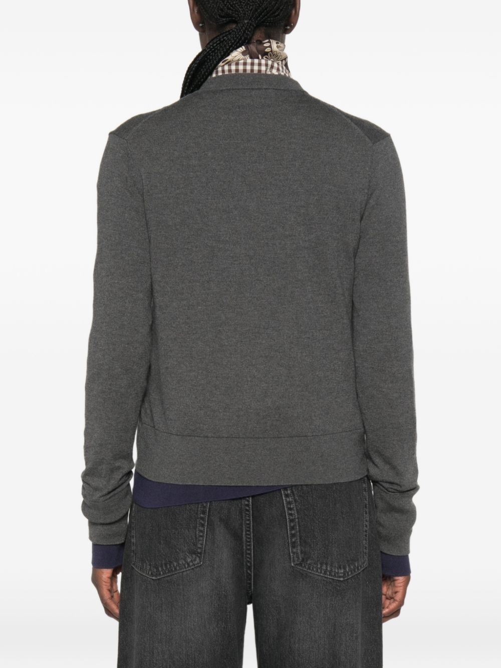 cardigan double layered donna grigio 