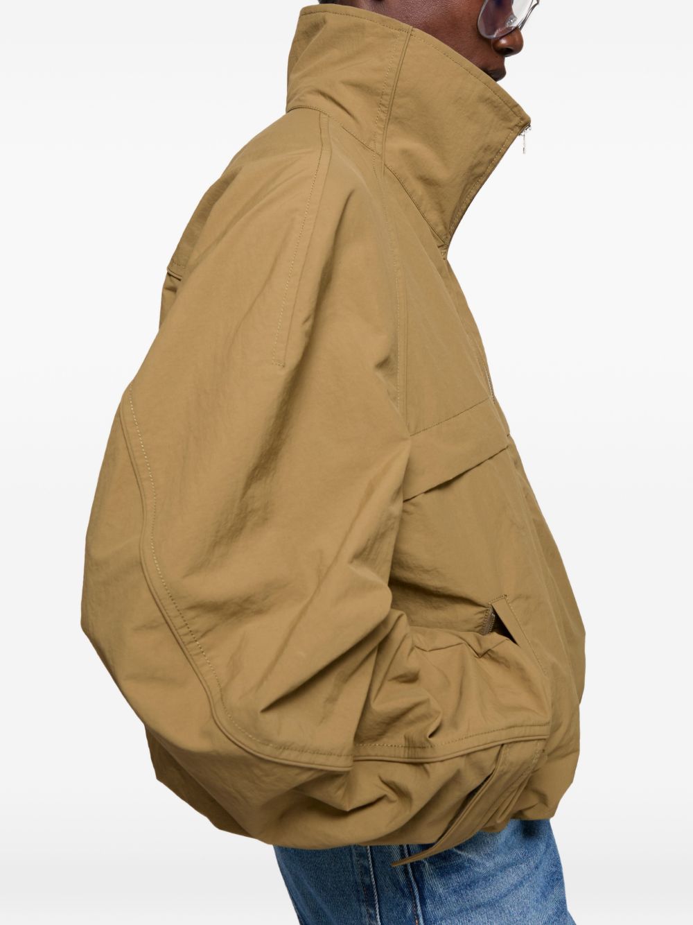 giacca nylon logo donna khaki 