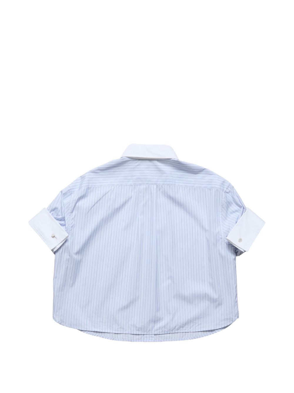 cmicia pinstripe button-up donna bianca e blu 