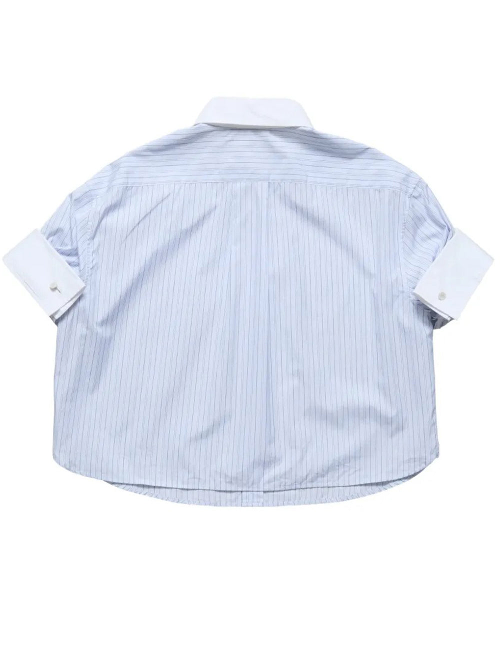 cmicia pinstripe button-up donna bianca e blu 