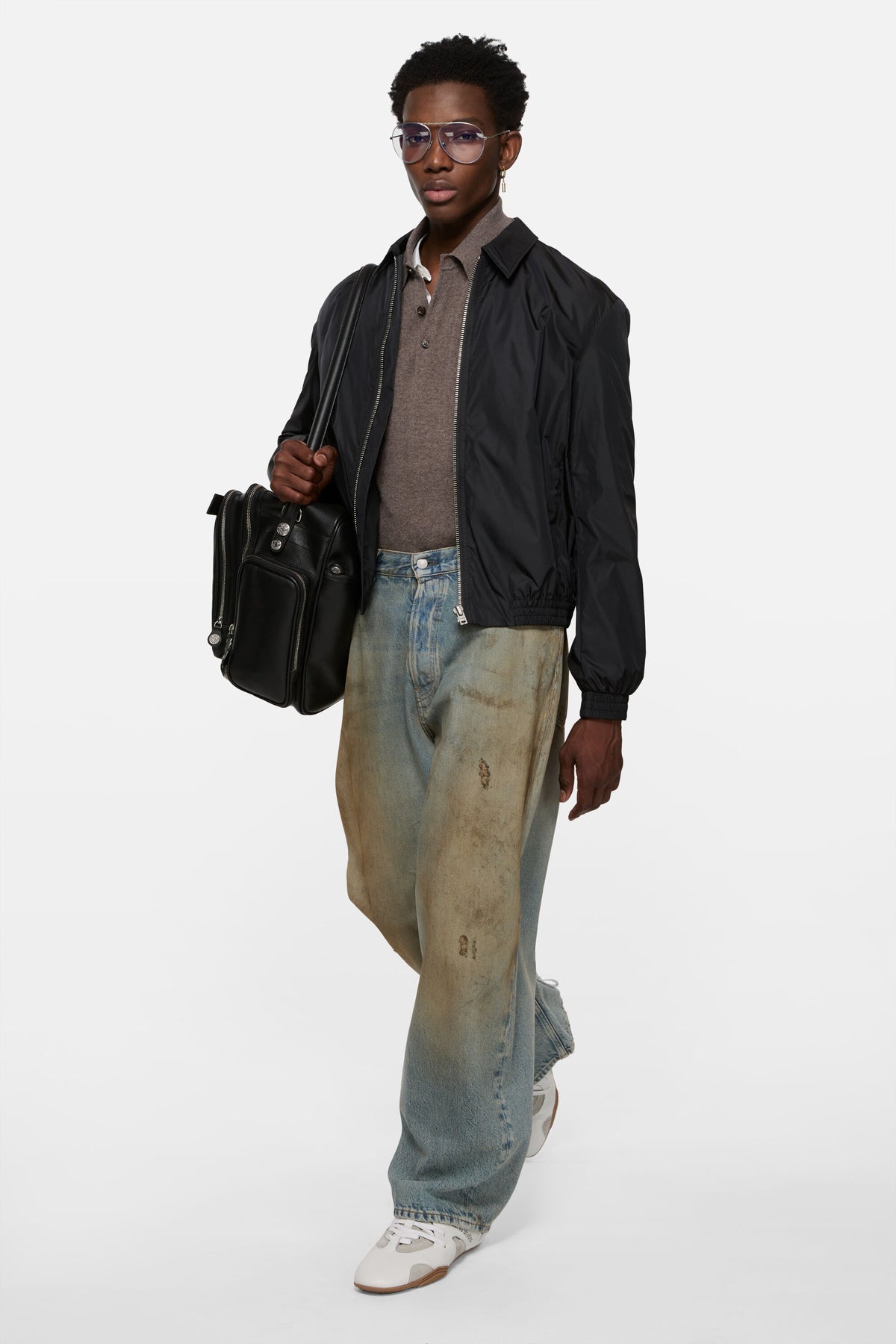giacca lightweight nylon uomo nero 