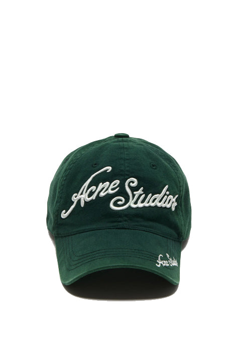 cappello logo ricamato unisex verde scuro 