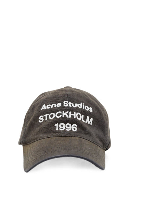 cappello washed logo unisex nero 