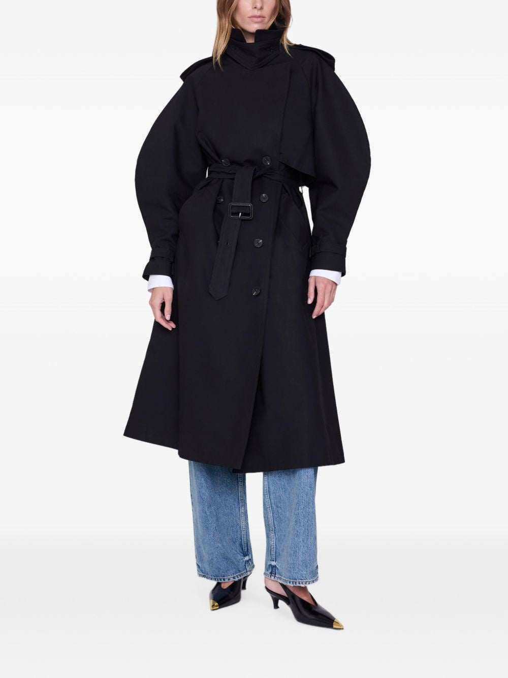 maxi trench pascale donna nero 