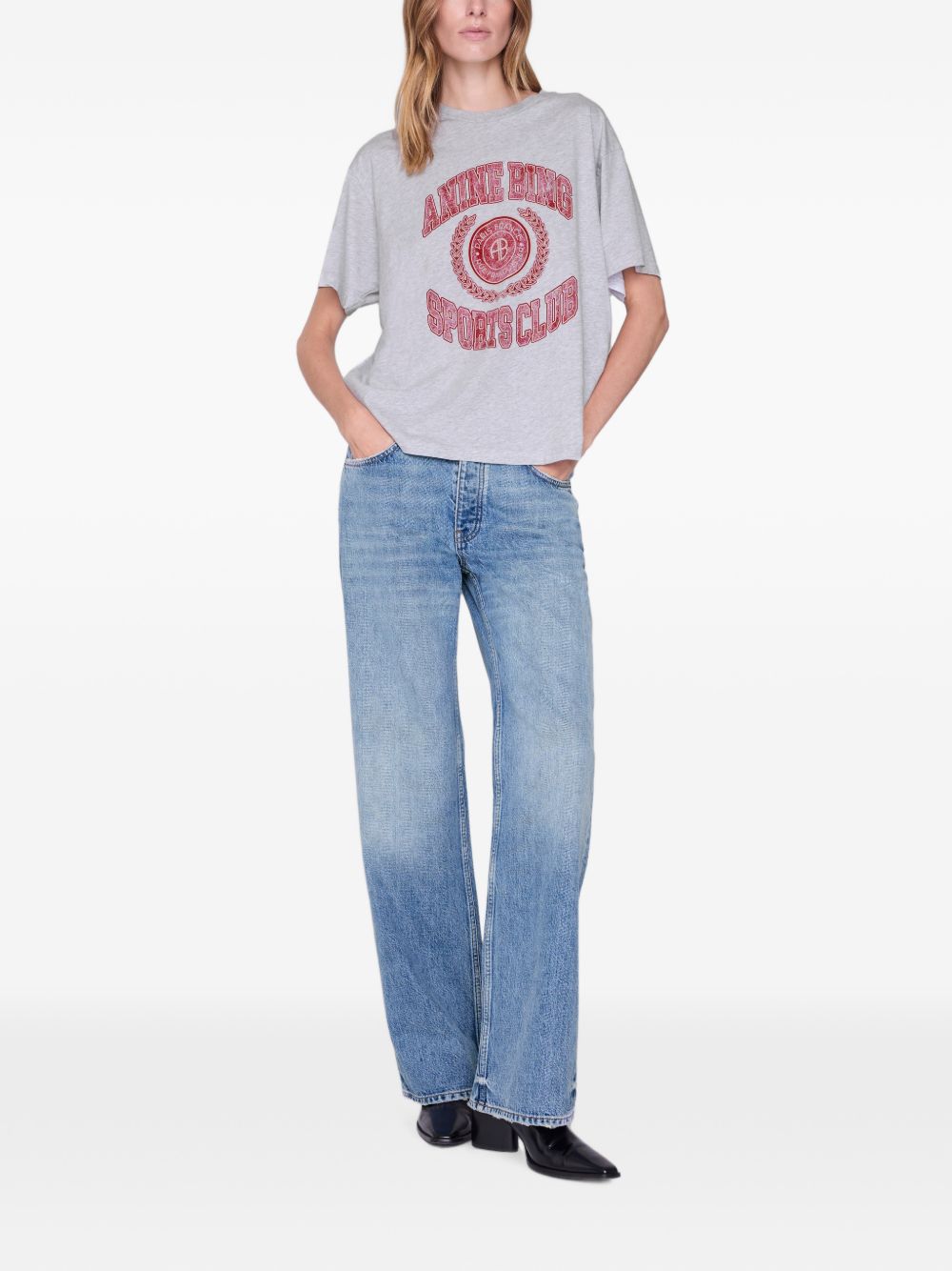 t-shirt cade collegiate donna grigia 
