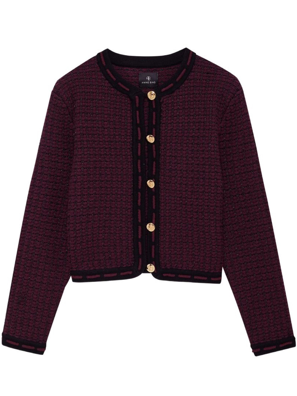 cardigan norra tweed donna borgogna 