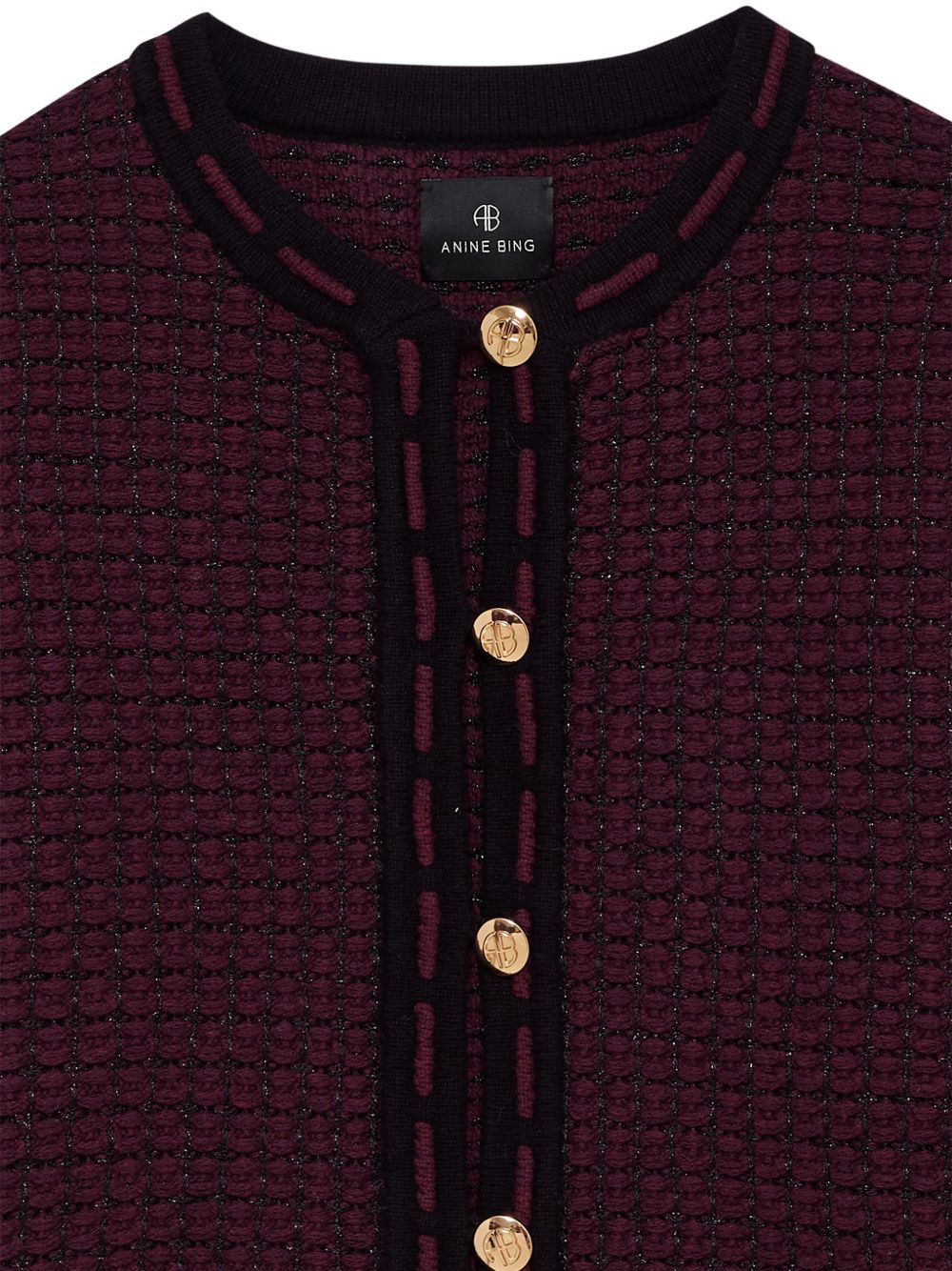 cardigan norra tweed donna borgogna 
