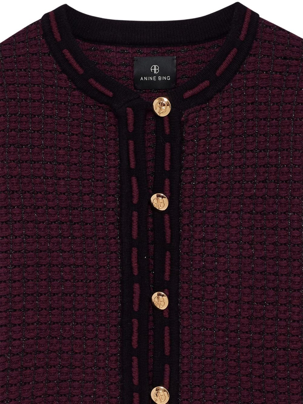 cardigan norra tweed donna borgogna 