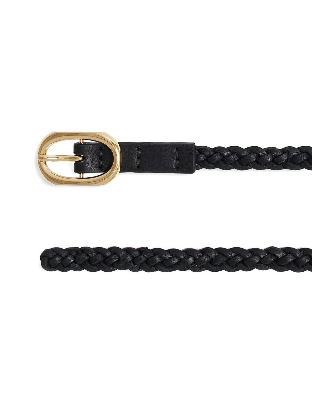 cintura intrecciata small double signature donna nera 