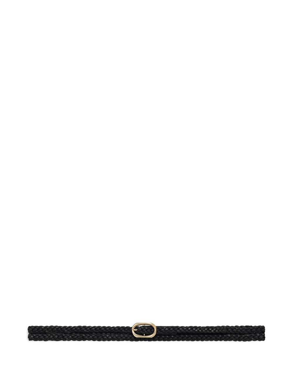 cintura intrecciata small double signature donna nera 
