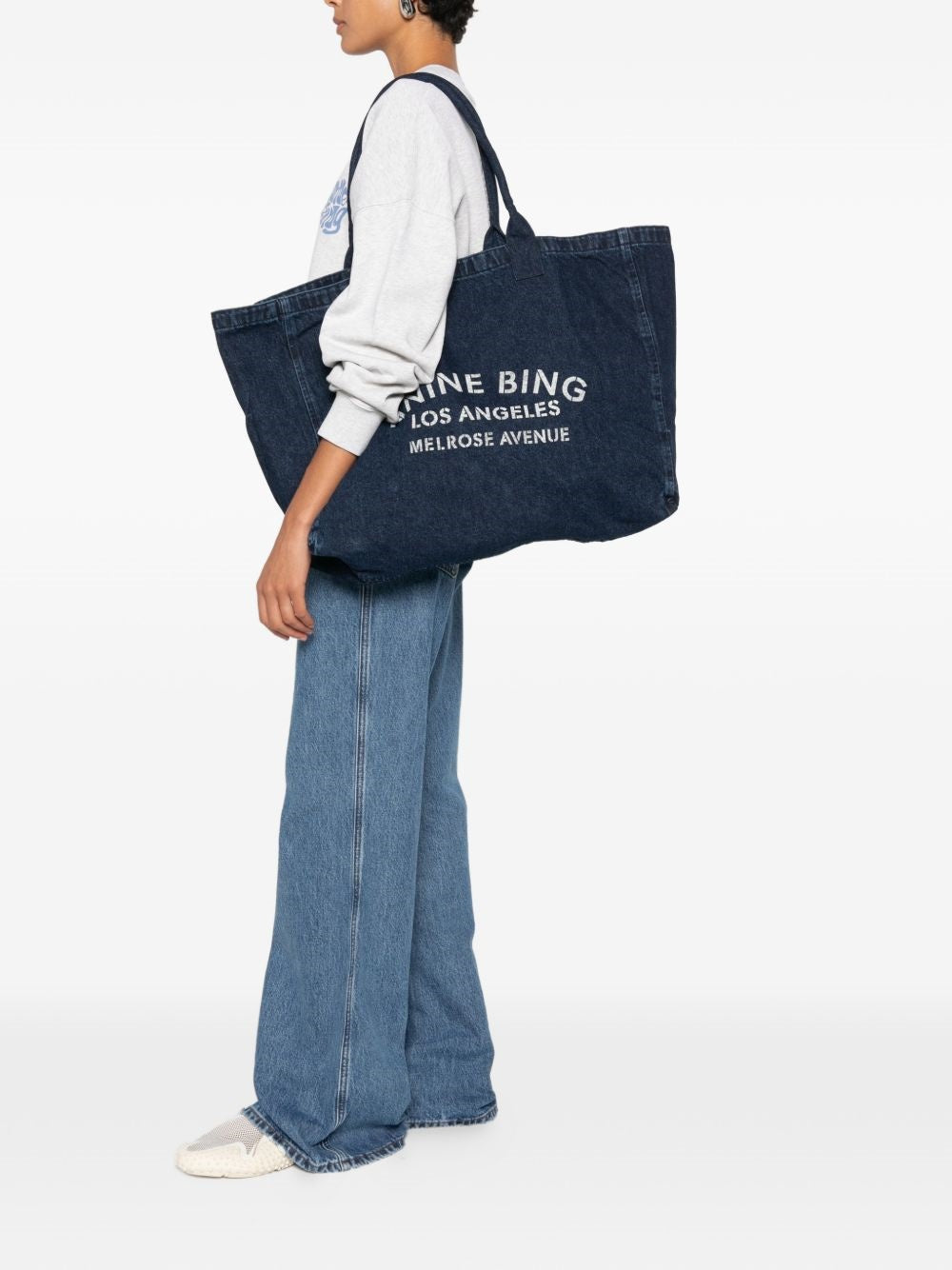 tote bag leo denim woman blu 