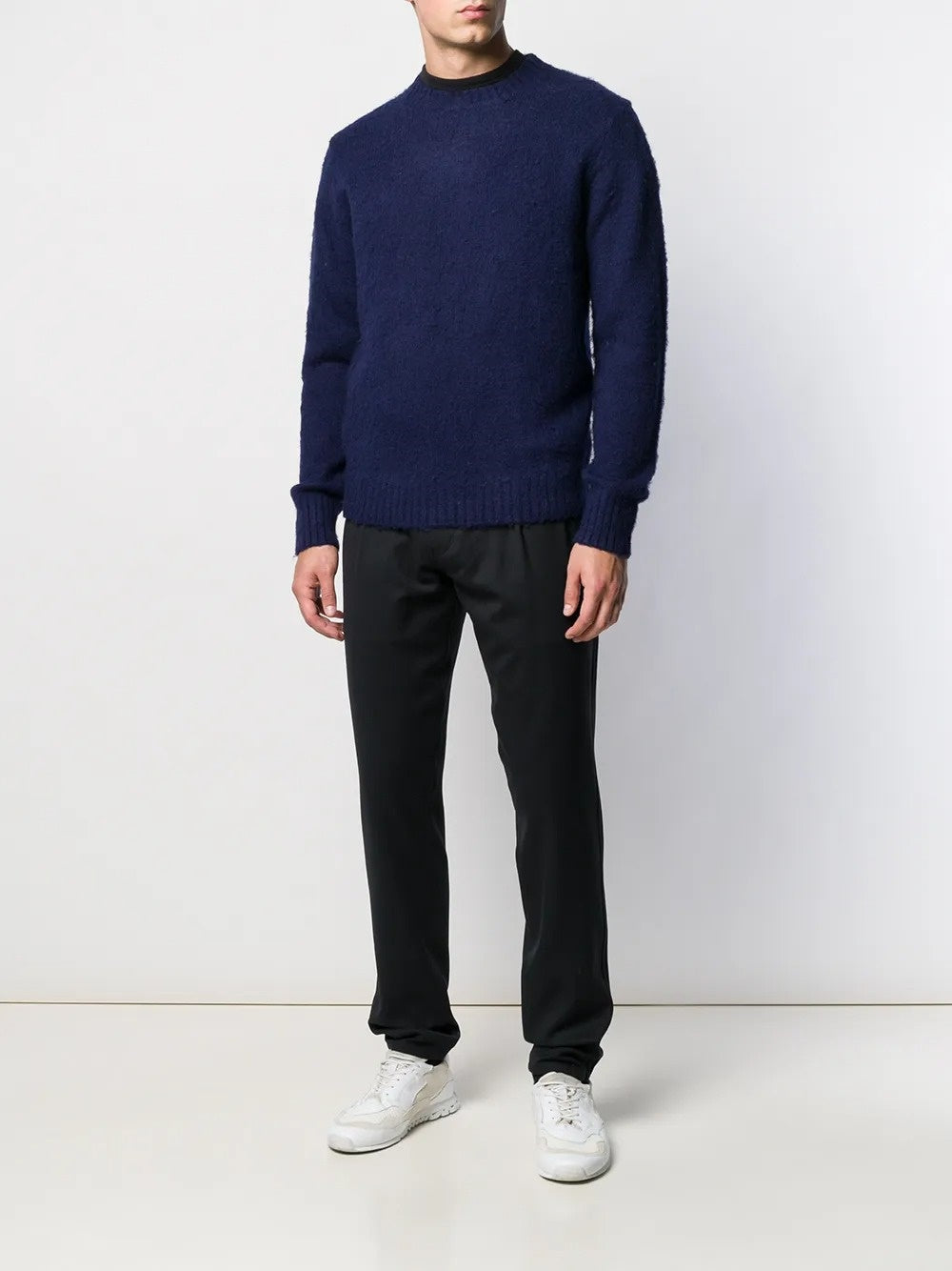 maglione girocollo uomo verde navy 