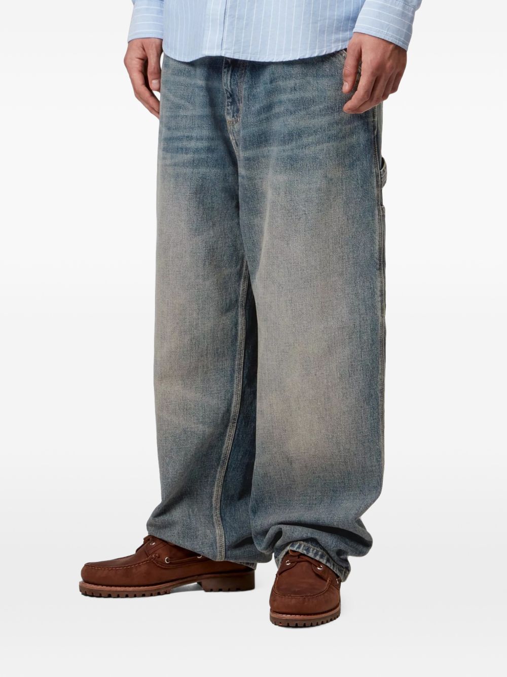 jeans og single knee uomo blu 