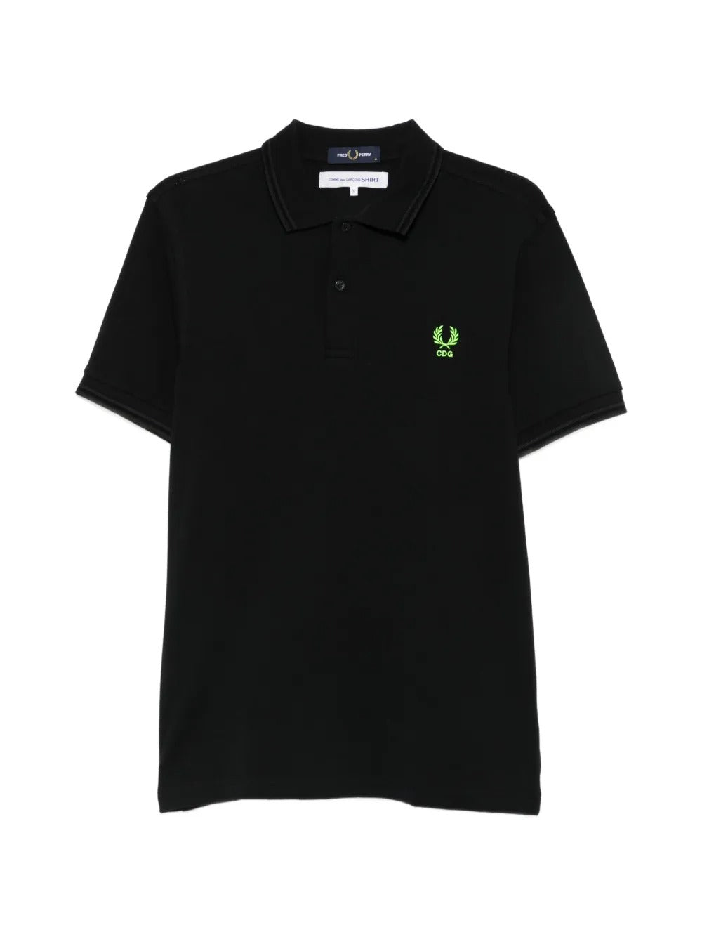polo con logo ricamato uomo nera 