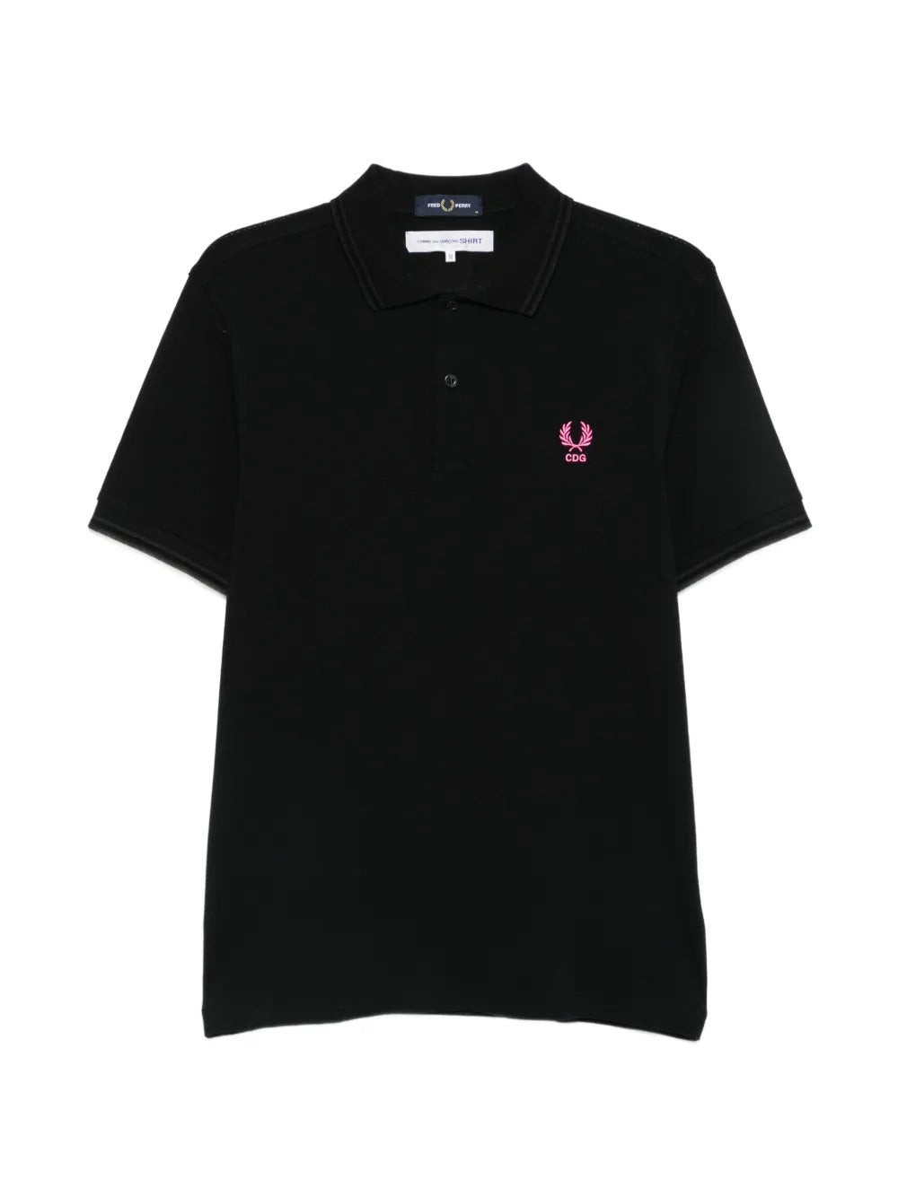 polo con logo ricamato uomo nera 