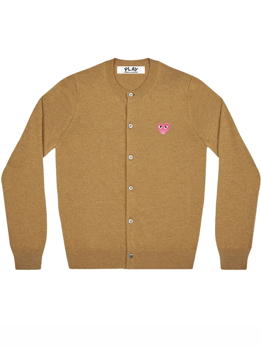cardigan girocollo unisex cammello 