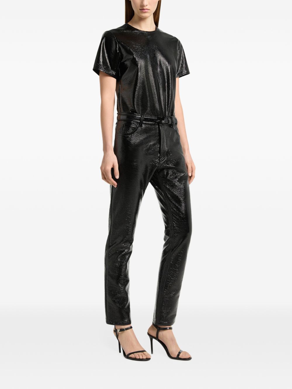 top ss bicolor light vinyl donna nero 
