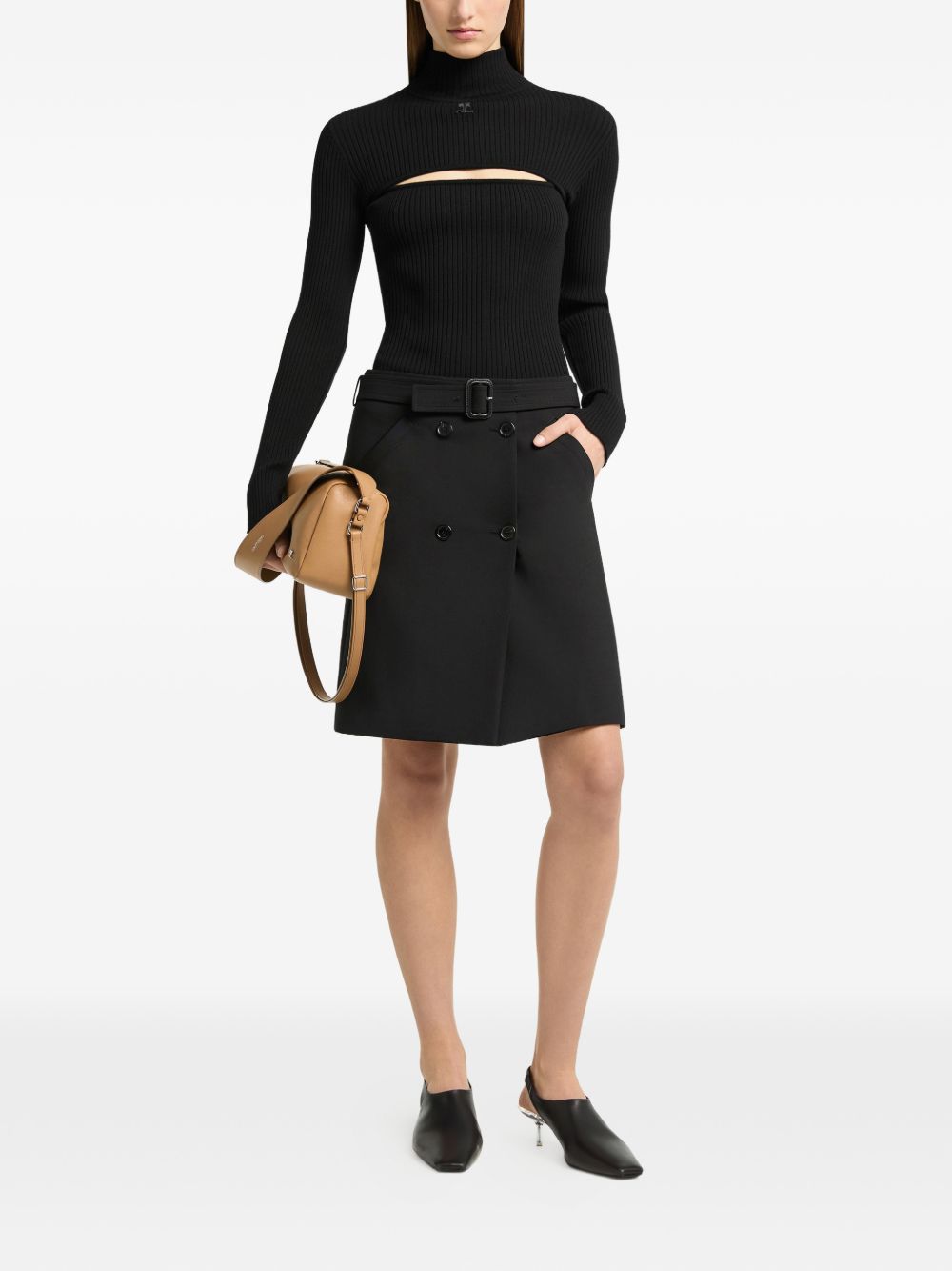 maglia collo alto donna nera 