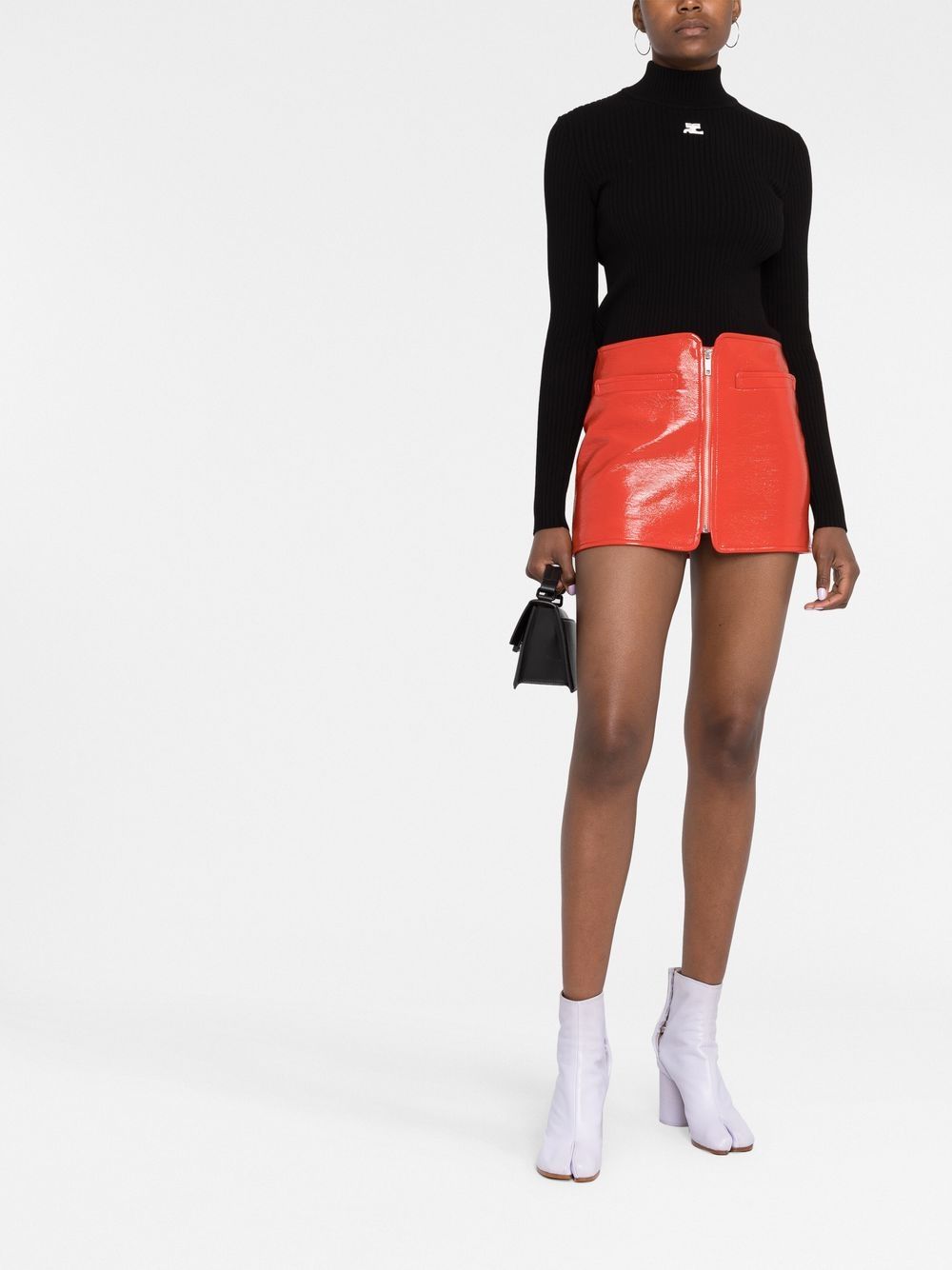 maglia a collo alto reedition rib knit donna nero 