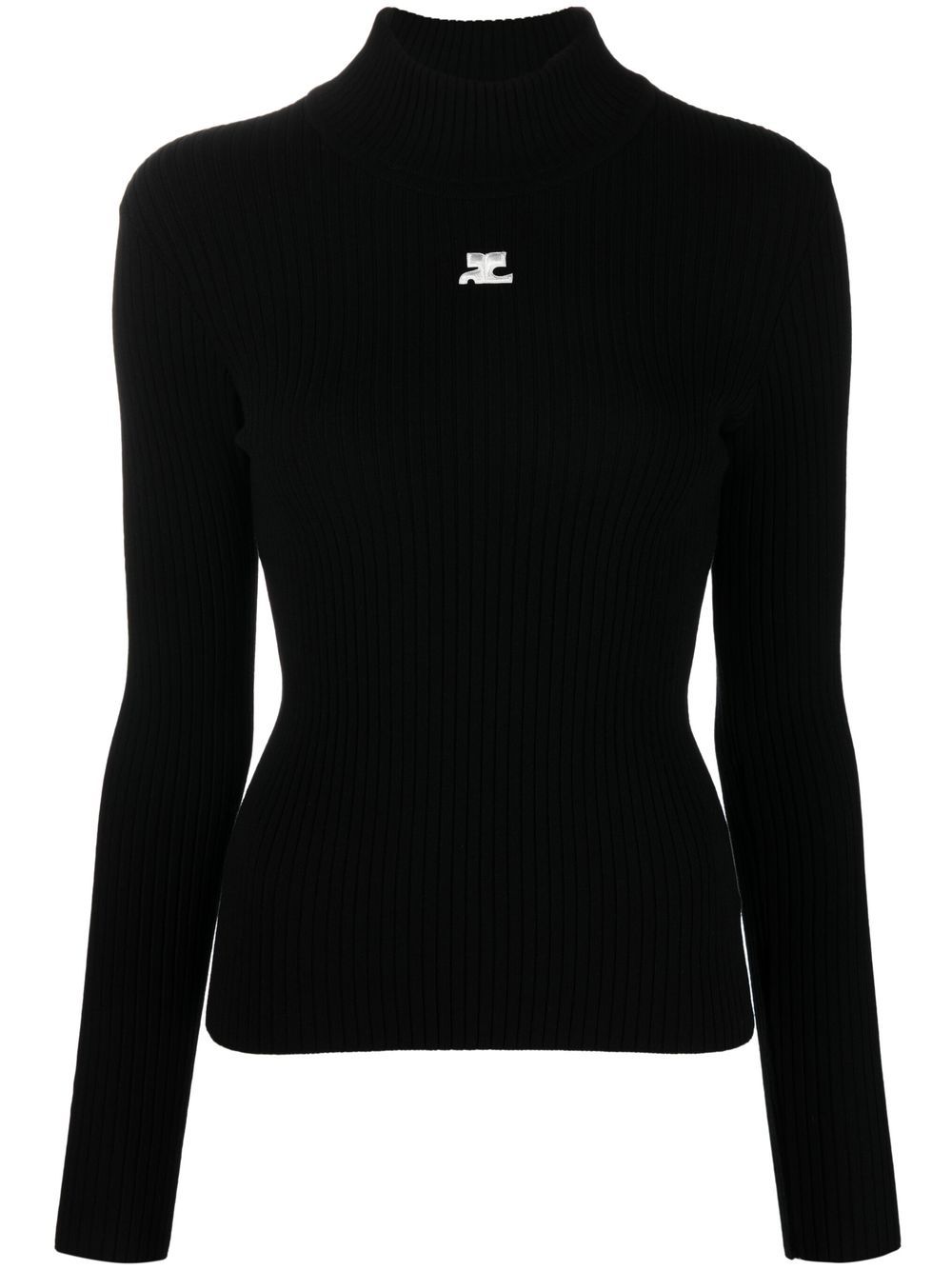 maglia a collo alto reedition rib knit donna nero 