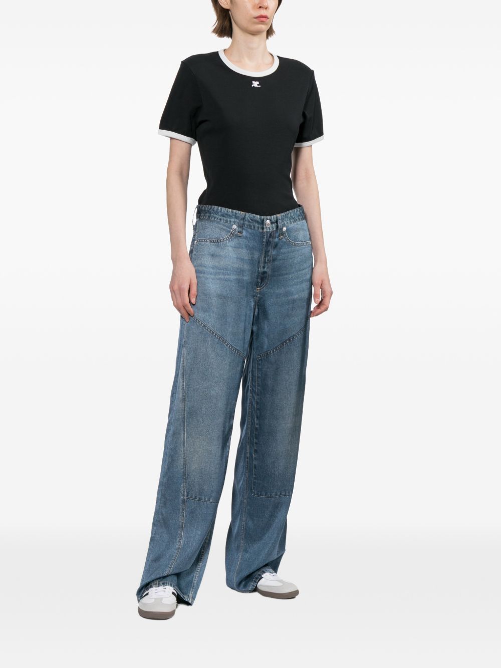 t-shirt signature contrast donna nera e bianca 