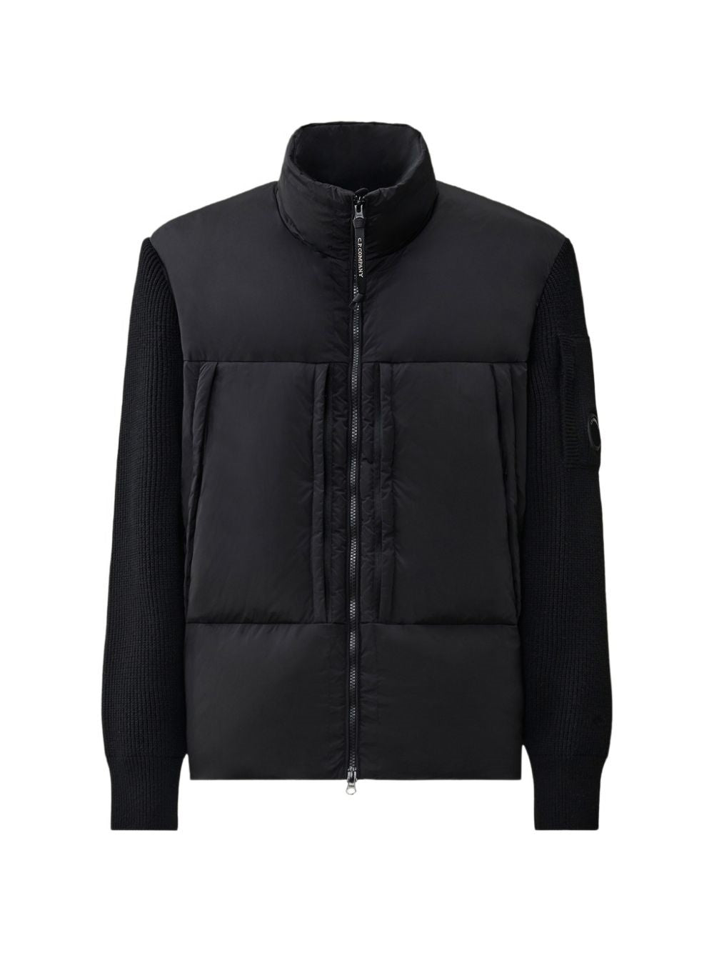 giacca extrafine merino wool mixed lens zip uomo nera 