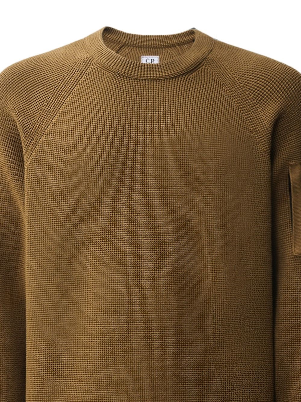 maglione waffle knit cotton lens uomo ocra 