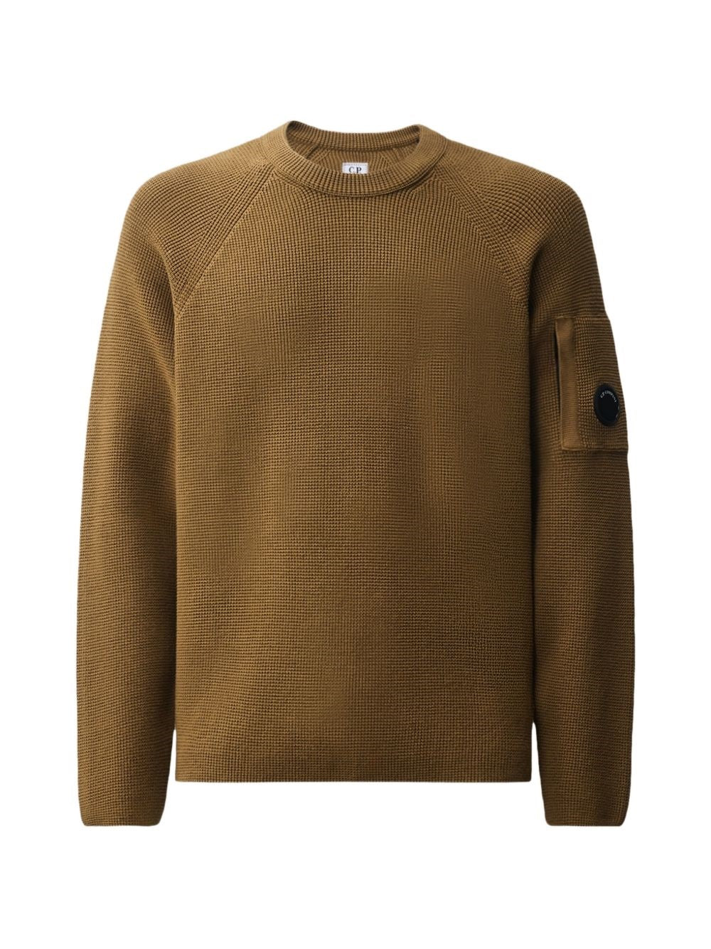 maglione waffle knit cotton lens uomo ocra 