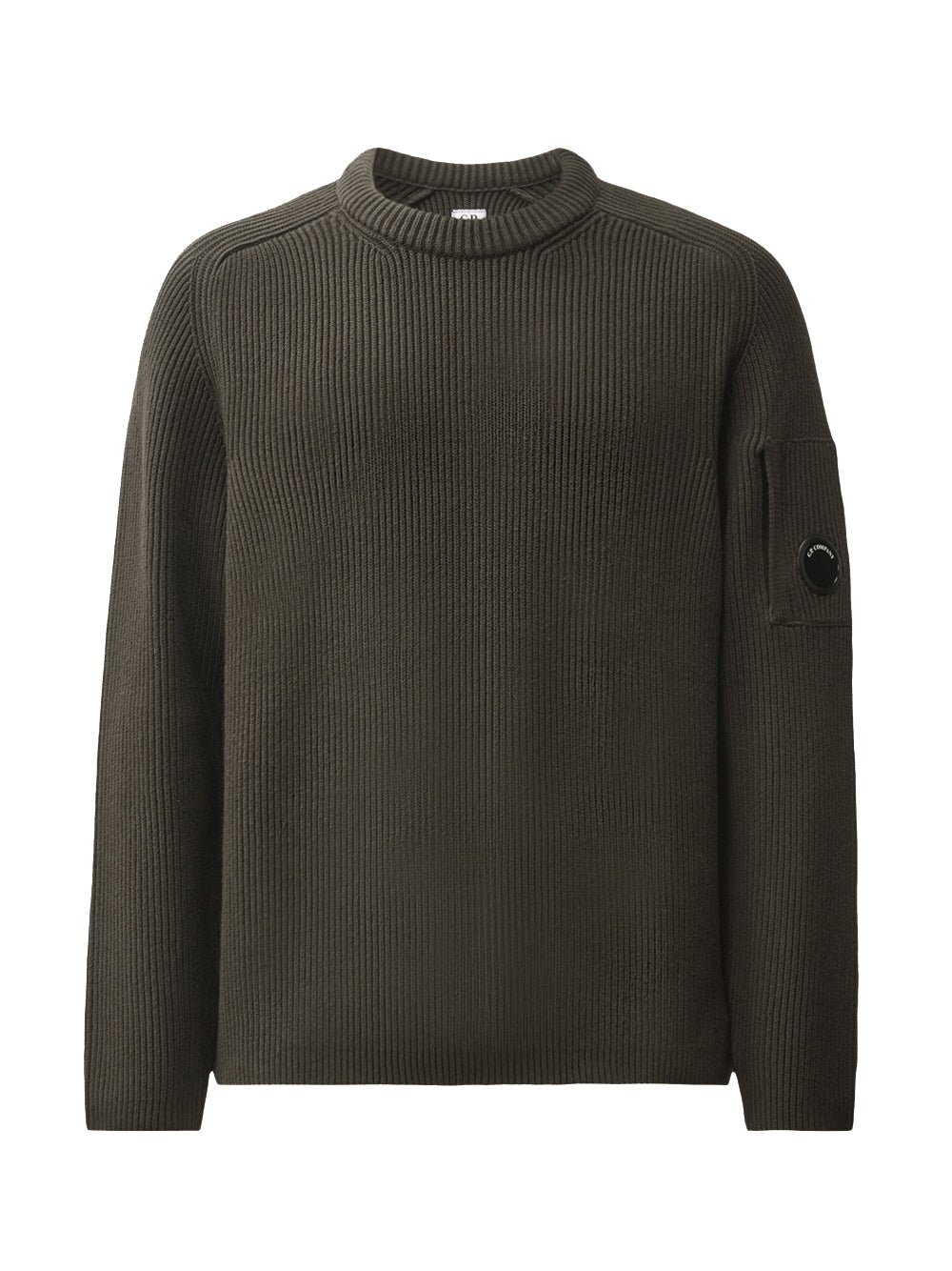 maglione full rib cotton crewneck lens uomo marrone 