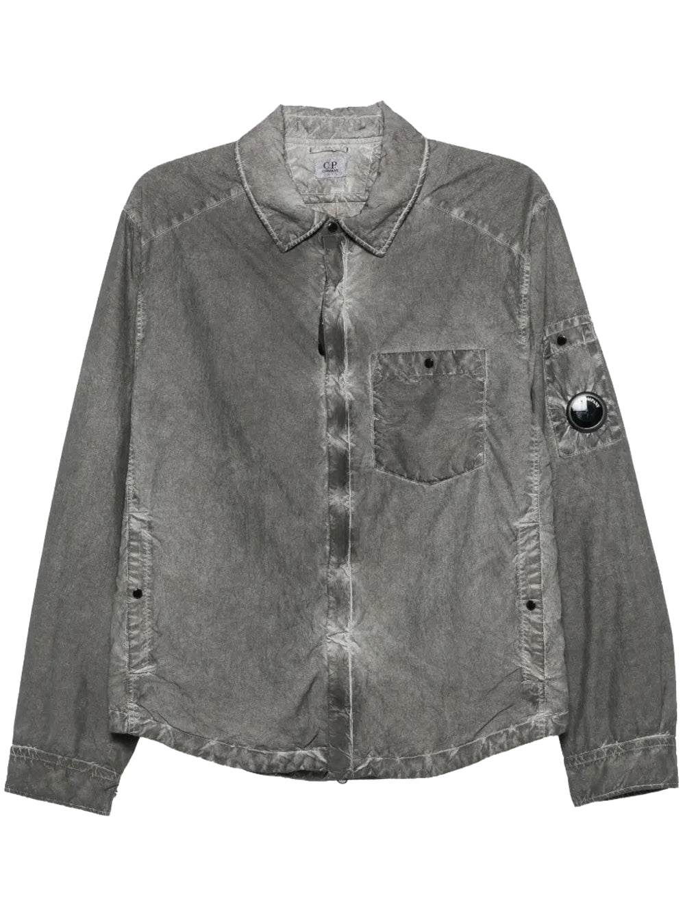 overshirt flatt nylon lens uomo grigia 