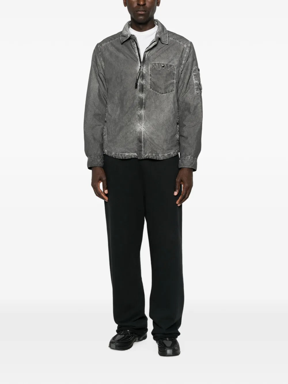 overshirt flatt nylon lens uomo grigia 