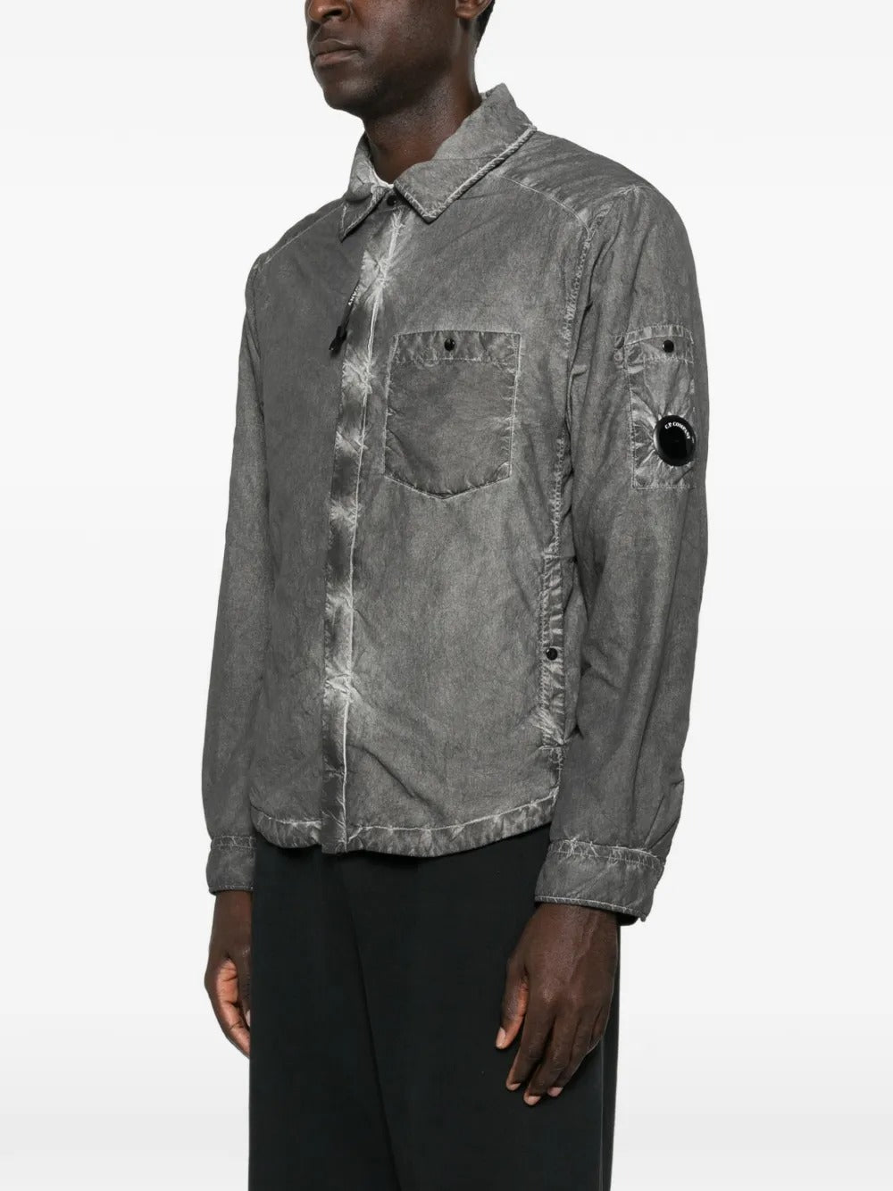 overshirt flatt nylon lens uomo grigia 