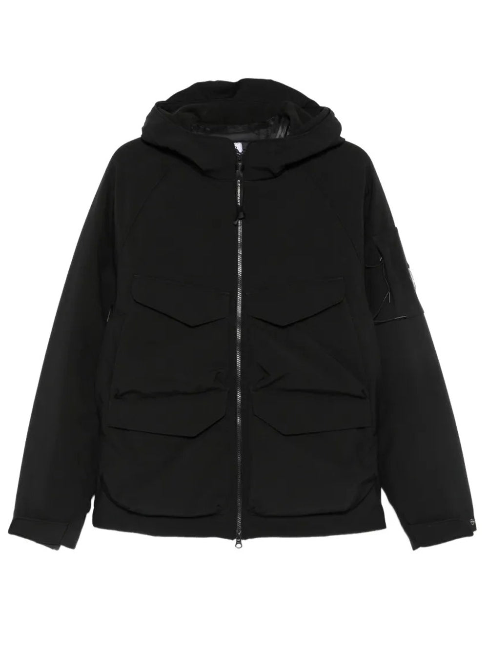 giacca imbottita shell-r padded hooded lens uomo nera 