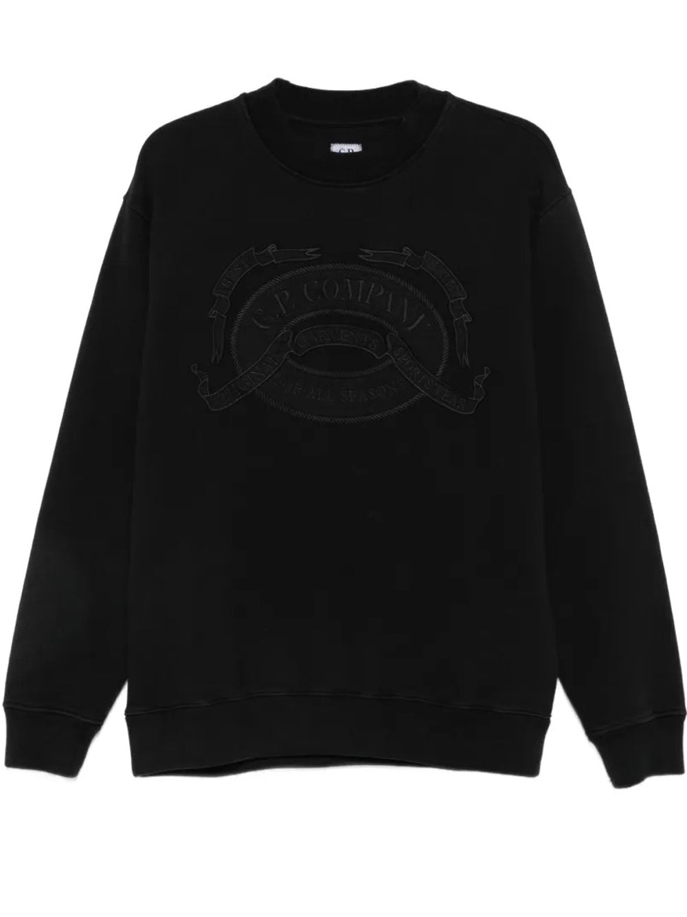 felpa cotton fleece crewneck logo uomo nera 