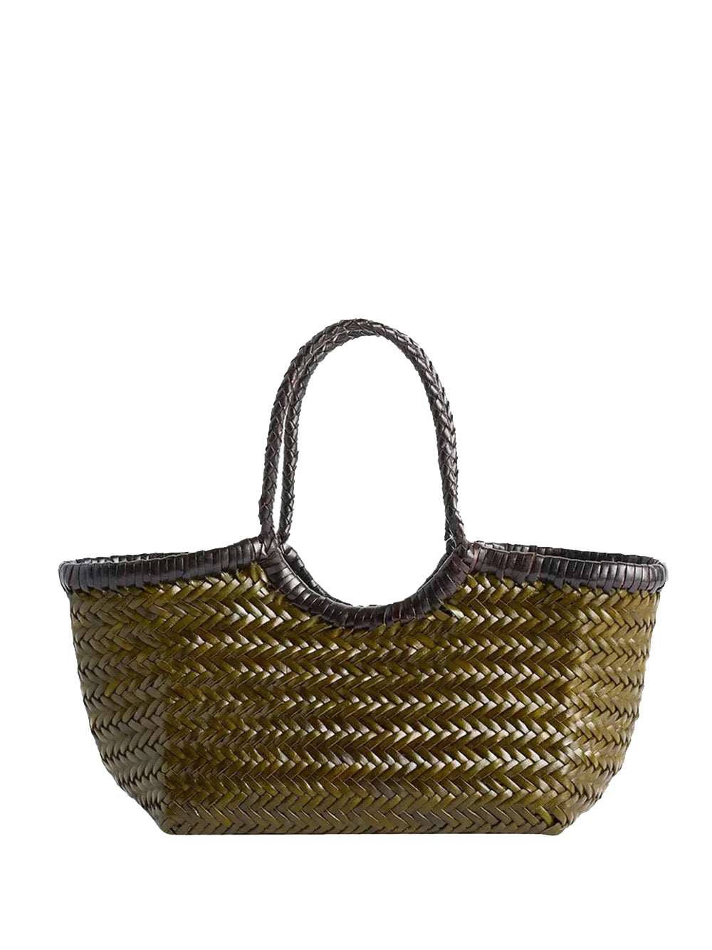 borsa mini nantucket bicolor donna kaki e marrone scuro 