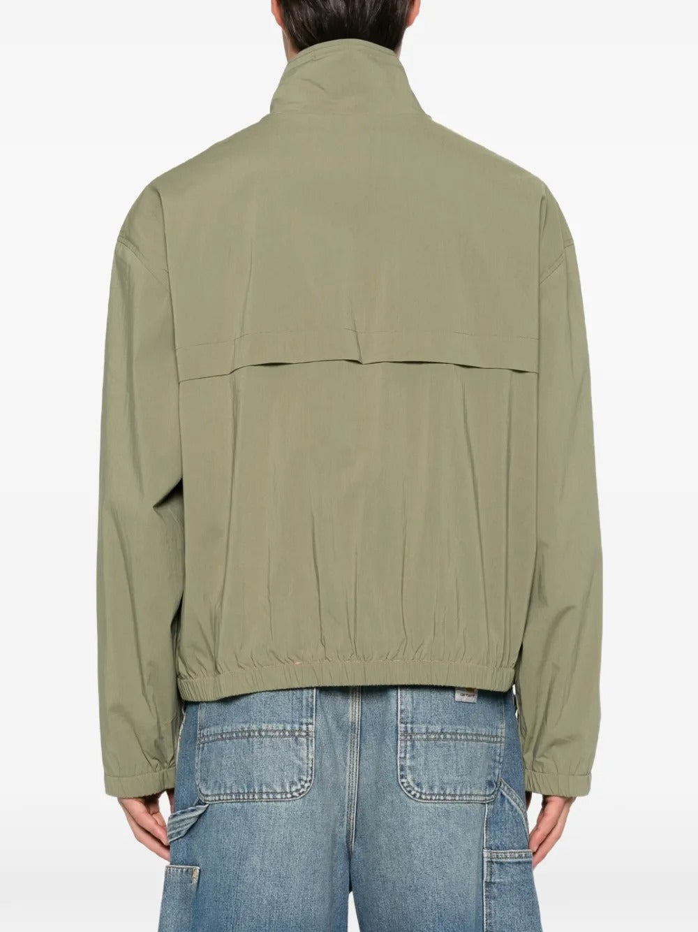 giacca sport windbreaker uomo rosa e verde oliva 