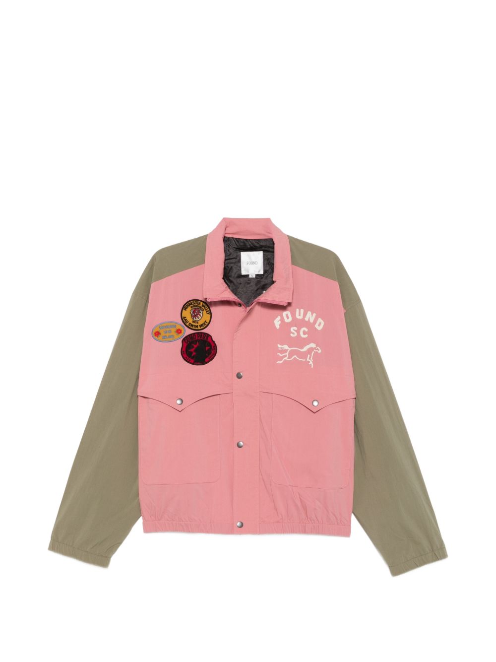 giacca sport windbreaker uomo rosa e verde oliva 