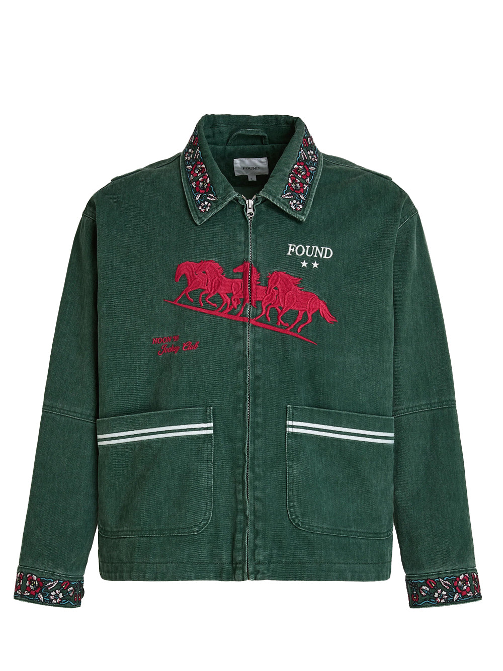 giacca jockey club embroidered uomo verde 