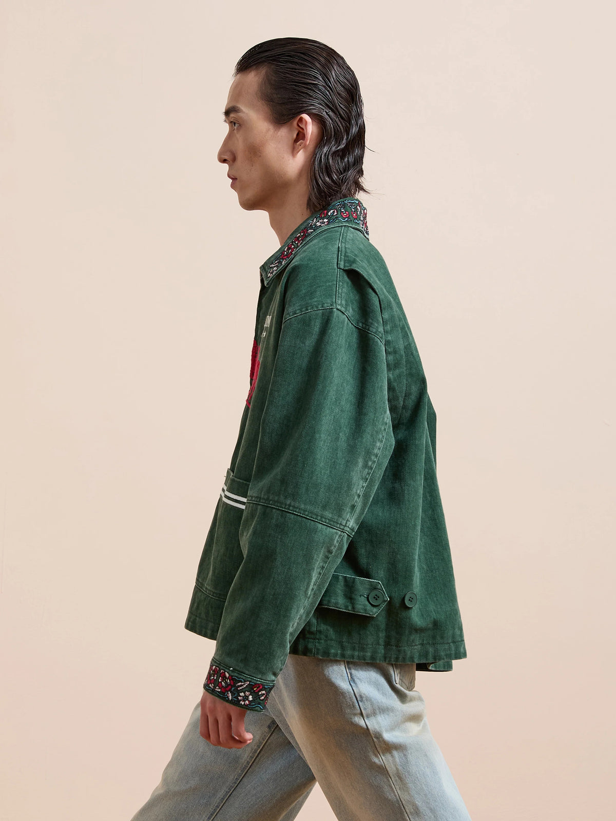 giacca jockey club embroidered uomo verde 