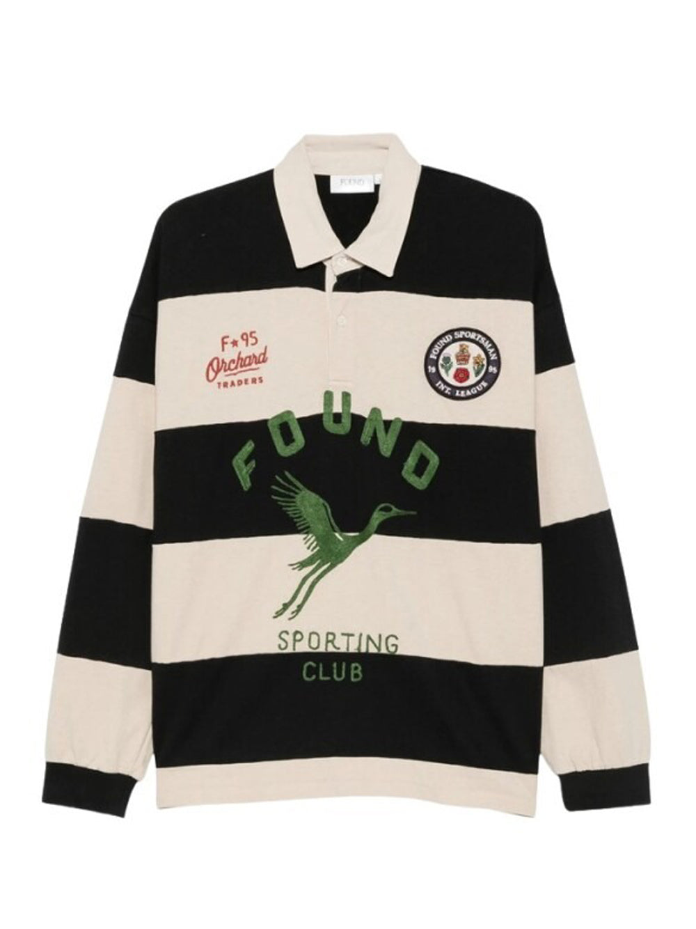 maglia polo bird logo rugby uomo off white e blu 