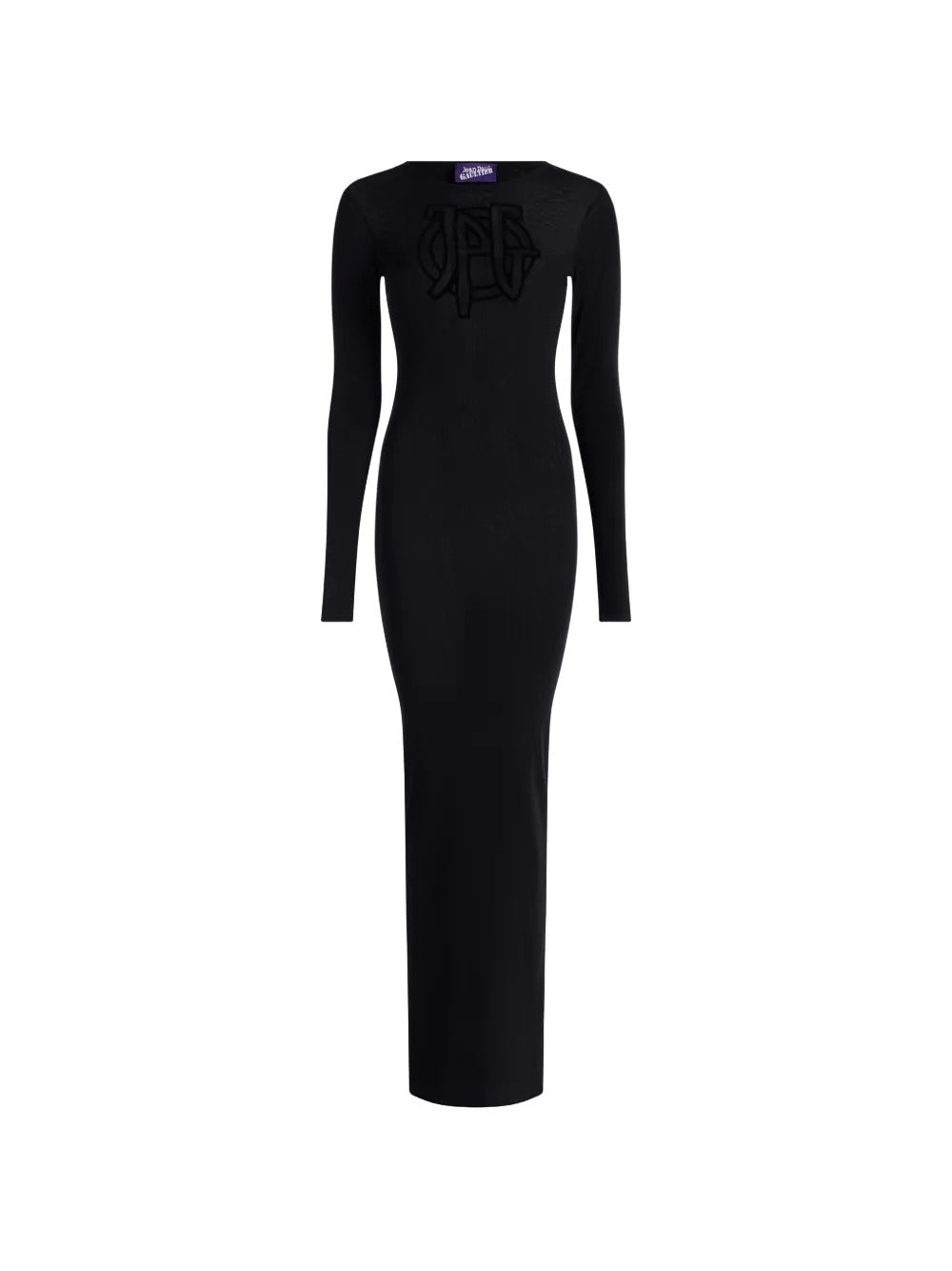abito lungio jpg logo flock donna nero 