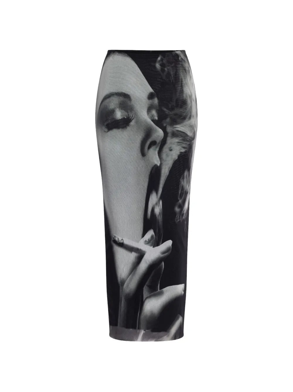 gonna lunga smoke woman donna nera, grigia e bianca 
