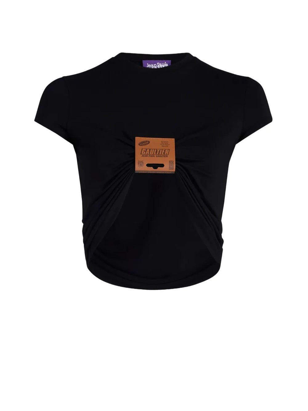 top con tag donna nero 