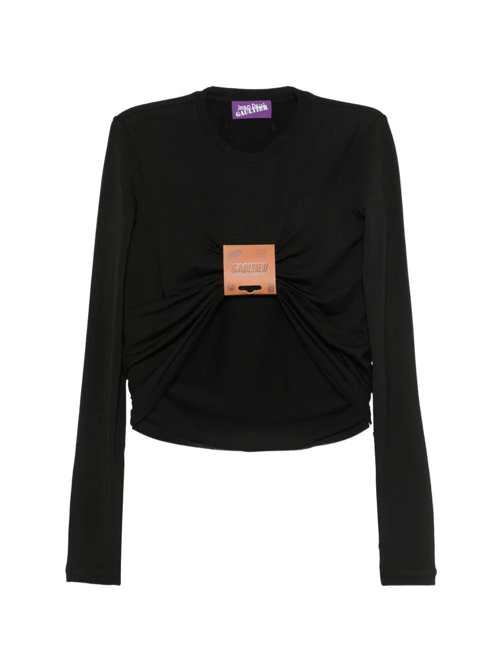 top con tag donna nero 